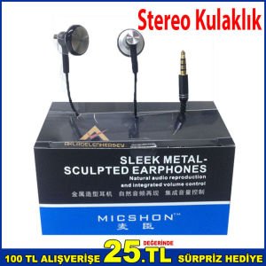 Mikrofonlu Kulaklık Kaliteli Ses Cep Telefon Kulaklığı 120cm Kablo Uzunluğu Stereo Kulaklık Siyah-1
