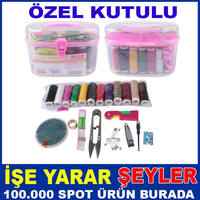 21PARÇADAN OLUŞAN ÖZEL KUTULU İĞNE-İPLİK SETİ