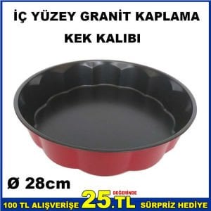 İÇ YÜZEY GRANİT KAPLAMA 28cm BÜYÜK KEK KALIBI
