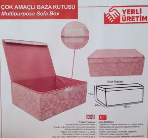 Alas Baza Kutusu 50x40x19 BüyükBoy Katlanır Saklama Kutusu Çok Amaçlı Kapaklı Kutu Hurç Kumaş Sandık