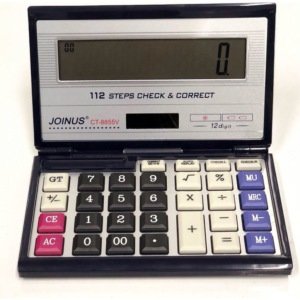 Büyük Metal Ekranlı Güneş Enerjili Pilli Katlanır Hesap Makinesi 112 işlem hafızalı fonksiyonel hesap makinası