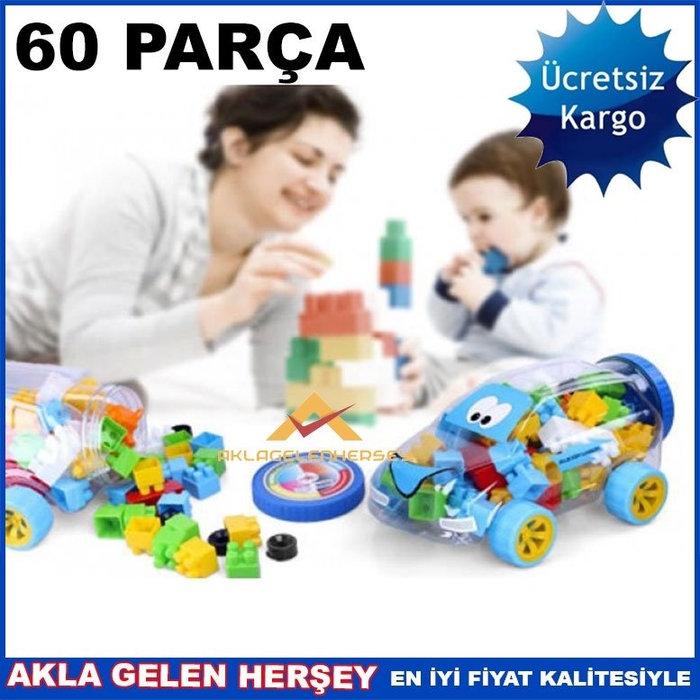 Kargo Dahil 60 PARÇA ARABALI MİDİ BLOK EĞİTİCİ LEGO SETİ