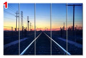 RAYLAR TREN YOLU 7 STİL 5 PARÇALI KANVAS TABLO