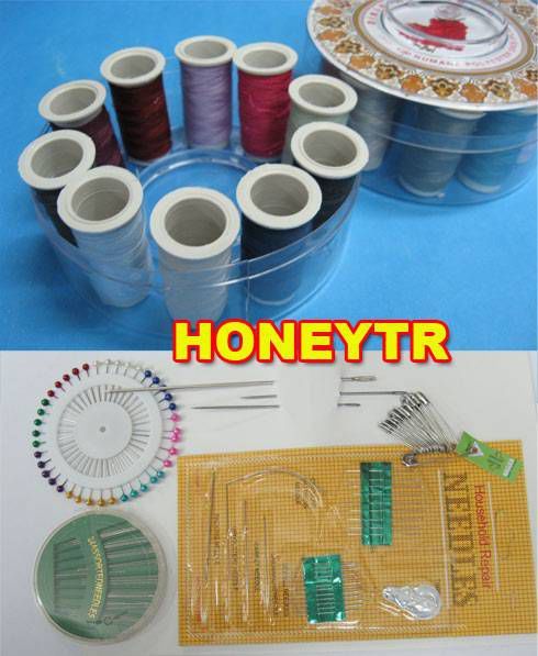 10 FARKLI RENK MAKARALI DİKİŞ İPLİĞİ ve 100 ADET FARKLI ÖLÇÜLERDE İĞNE SET, DİKİŞ NAKIŞ TAMİRAT SETİ