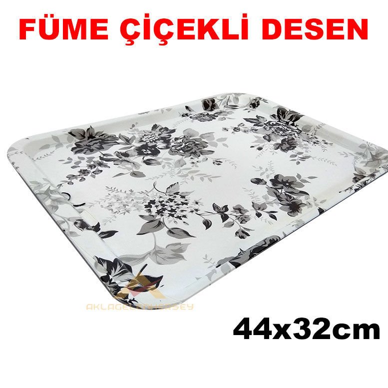 44x32cm DERİ KAPLAMA SAĞLAM - ŞIK SERVİS TEPSİSİ siyah