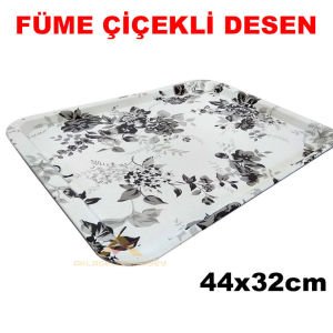 44x32cm DERİ KAPLAMA SAĞLAM - ŞIK SERVİS TEPSİSİ siyah