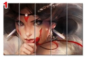 PRENSES MONONOKE 7 STİL 5 PARÇALI KANVAS TABLO
