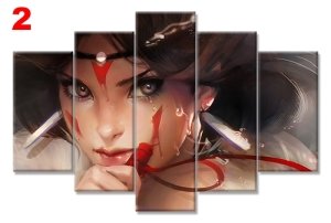 PRENSES MONONOKE 7 STİL 5 PARÇALI KANVAS TABLO