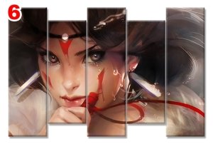 PRENSES MONONOKE 7 STİL 5 PARÇALI KANVAS TABLO