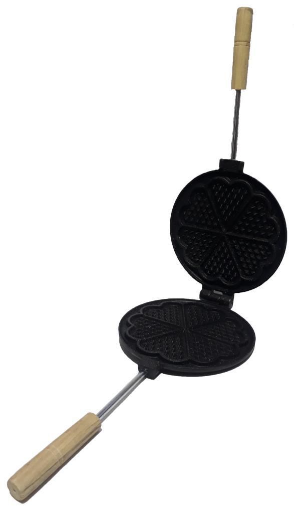 Çift Taraflı Teflon Yonca Desenli 20cm Çapta Waffle Pişirme Tavası Kaliteli Malzemeden Üretilmiştir