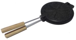 Çift Taraflı Teflon Yonca Desenli 20cm Çapta Waffle Pişirme Tavası Kaliteli Malzemeden Üretilmiştir