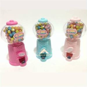 Candy Machine 17x9cm Boyutunda Çok Amaçlı Cam Fanus Görünümlü Mini Şeker Makinesi Kumbara Sakız