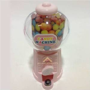 Candy Machine 17x9cm Boyutunda Çok Amaçlı Cam Fanus Görünümlü Mini Şeker Makinesi Kumbara Sakız