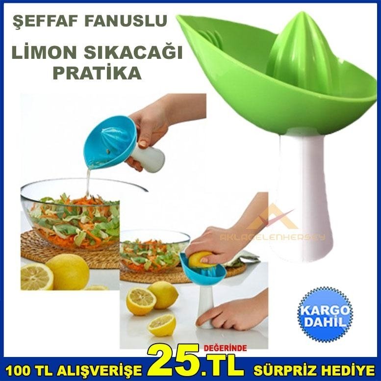 LÜXPLASTİK ŞEFFAF FANUSLU PRATİKA LİMON SIKACAĞI