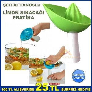 LÜXPLASTİK ŞEFFAF FANUSLU PRATİKA LİMON SIKACAĞI
