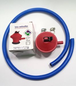 Tüplü Ocaklara 1metre TS'li Tüp Hortumu Dedantör 2 Kelepçe TamSet LPG Regulatör CE Belgeli Türk Malı