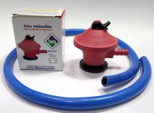 Tüplü Ocaklara 1metre TS'li Tüp Hortumu Dedantör 2 Kelepçe TamSet LPG Regulatör CE Belgeli Türk Malı