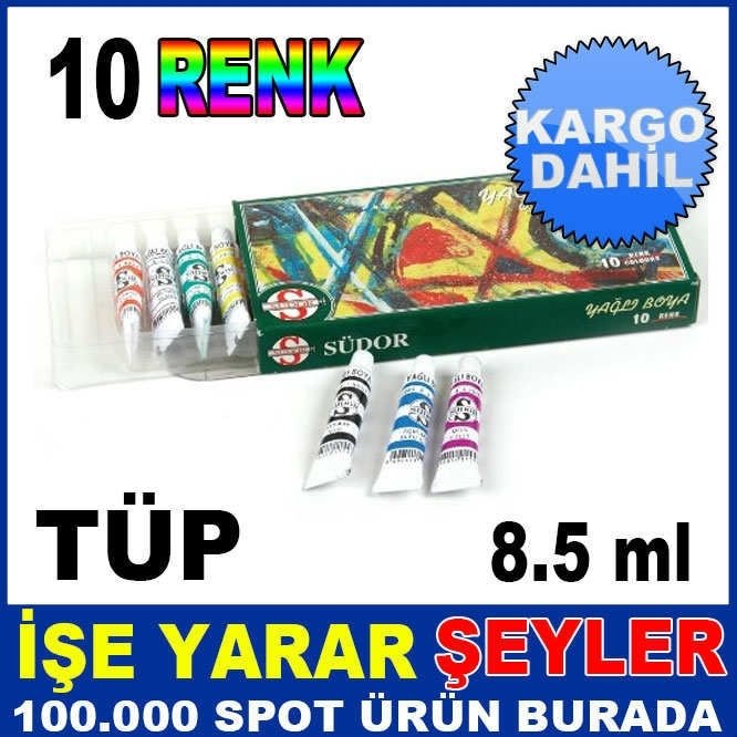 YAĞLI BOYA RESİM İÇİN 10 FARKLI KARIŞIK RENK TÜP YAĞLI BOYA SETİ