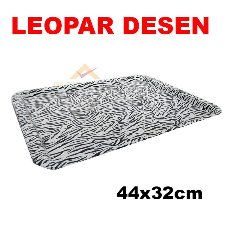 44x32cm DERİ KAPLAMA SAĞLAM - ŞIK SERVİS TEPSİSİ beyaz