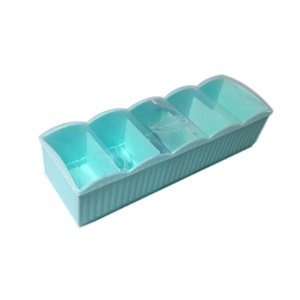 5 Bölmeli Şeffaf Kapaklı Kaşıklı Dekoratif Plastik Baharatlık