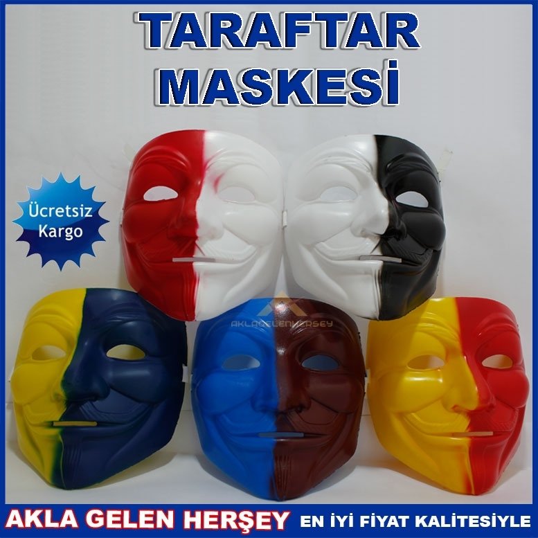 ÇİFT RENK SERT PLASTİKTEN TARAFTAR MASKELERİ KD
