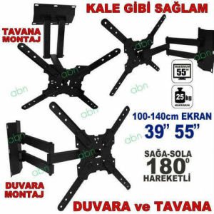 LCD-LED TV-Plazma 39-55inç arası BüyükBoy Televizyon Tavana-Duvara Monte Hareketli TV Askı Aparatı
