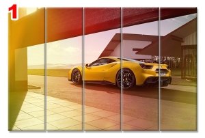 SARI FERRARI 7 STİL 5 PARÇALI KANVAS TABLO