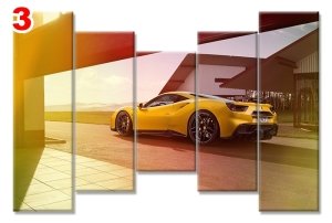 SARI FERRARI 7 STİL 5 PARÇALI KANVAS TABLO