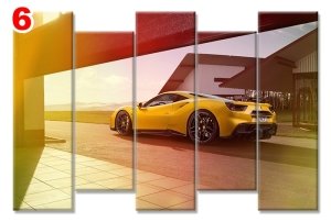 SARI FERRARI 7 STİL 5 PARÇALI KANVAS TABLO
