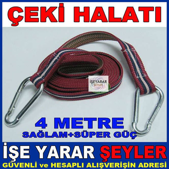 GÜVENLİ KEMER ÇEKİ HALATI 3 TON`a KADAR ARAÇLAR