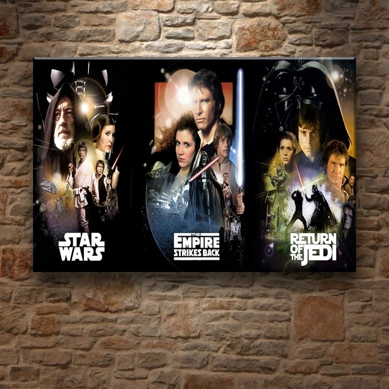 STAR WARS ÜÇLEMESİ 7 değişen ölçü ORİJİNAL KANVAS TABLO