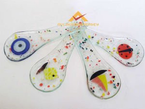 UĞUR BÖCEKLİ EL SANATIYLA SÜSLÜ CAM KEPÇE ALTI