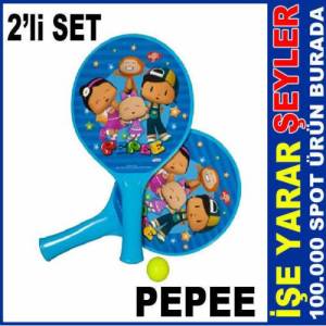 Pepee Desenli Lisanslı Çocuk Tenis Raket Seti