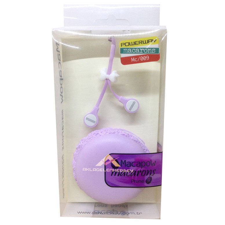 Powerway Macapow Macarons Mc 009 Kulaklık Şık Dizayn 120cm Kablo Uzunluğunda Kulak İçi Kulaklık-1 mor