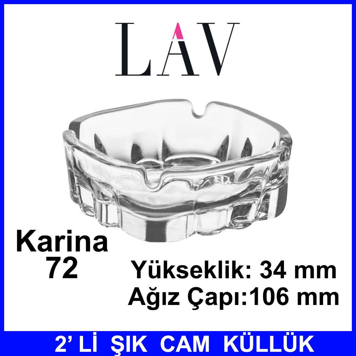 LAV 72 KARİNA KÜL TABLASI  KALİTELİ 2Lİ ŞIK CAM KÜLLÜK