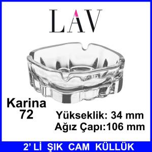 LAV 72 KARİNA KÜL TABLASI  KALİTELİ 2Lİ ŞIK CAM KÜLLÜK