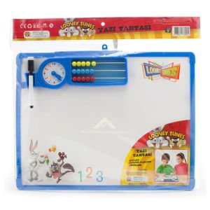 Lisanlı Looney Tunes Çift Taraflı Yazı Tahtası 40x31cm Ebatında Eğitici,Öğretici Yazı Tahtası