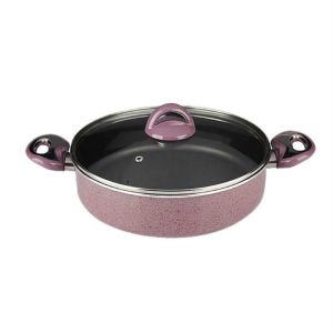 Taç Lilyum 32cm Cam Kapaklı Karnıyarık Pilav Tenceresi - Alüminyum Gövde - Teflon İç Kaplama