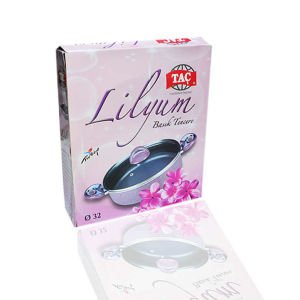 Taç Lilyum 32cm Cam Kapaklı Karnıyarık Pilav Tenceresi - Alüminyum Gövde - Teflon İç Kaplama