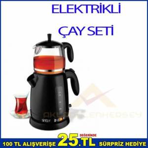 Elektrikli 2 Süzgeçli Ekonomik İster Kettle İster Çay Seti