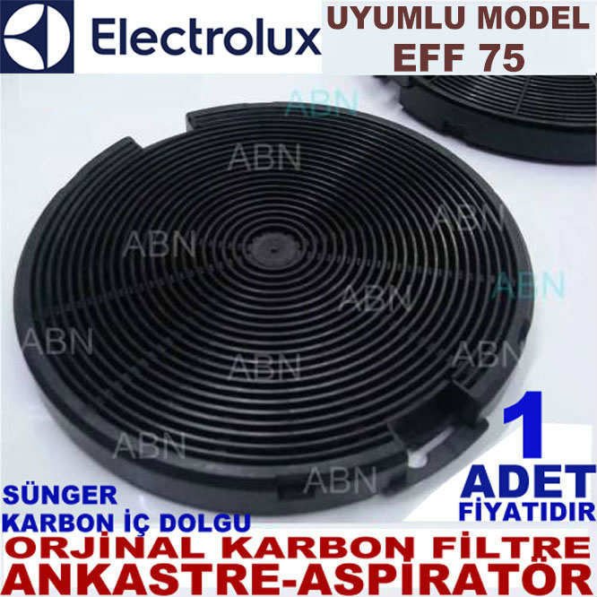 ELECTROLUX ANKASTRE DAVLUMBAZ FİLTRESİ ELECTROLUX EFF 75 MODEL DAVLUMBAZ İÇİN SÜNGERLİ KARBON FİLTRE