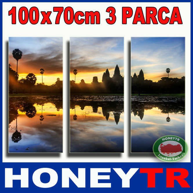 100x70cm 3 PARÇALI CANVAS TABLO SATOOO GECE