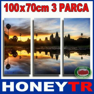 100x70cm 3 PARÇALI CANVAS TABLO SATOOO GECE
