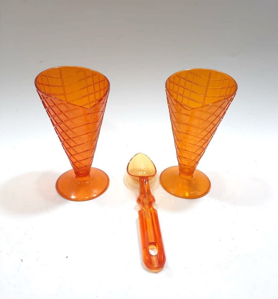 2'li Dondurma Seti Kaşıklı Külah Şeklinde