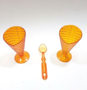 2'li Dondurma Seti Kaşıklı Külah Şeklinde