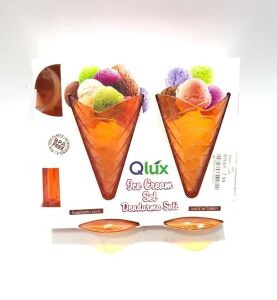 2'li Dondurma Seti Kaşıklı Külah Şeklinde