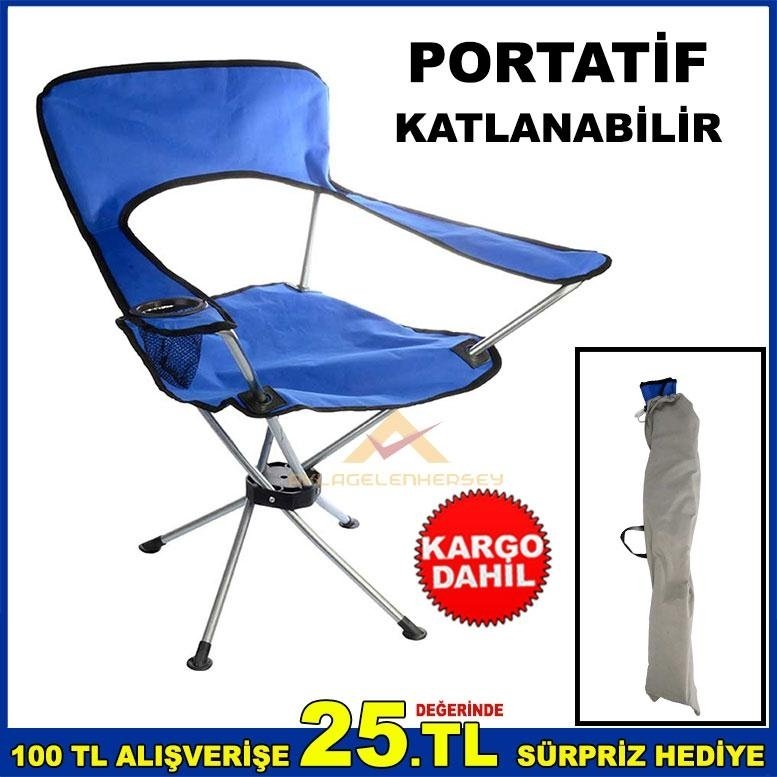 ÇANTALI PORTATİF KATLANIR KOLTUK KAMP SANDALYESİ