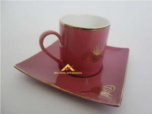 TUĞRA ARMALI 6'lı PORSELEN TÜRK KAHVESİ FİNCANI