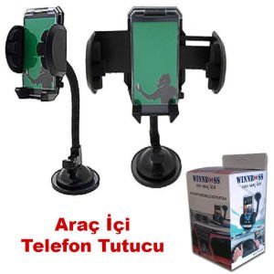Vantuzlu 360 Derece Dönebilir Ayarlanabilir Spiralli Araç İçi Cep Telefonu Gps Navigasyon Tutucu