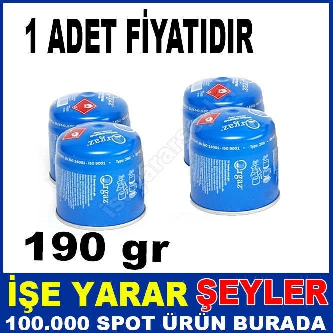 190gr ORGAZ ALÜMİNYUM GÖVDE PİKNİK GAZ TÜPÜ